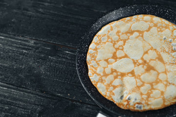 Traditional thin pancakes for pancake week