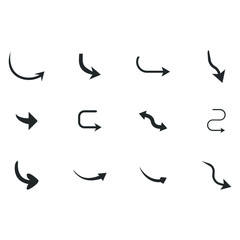 Obraz premium Vector illustration of curved arrow icons. curved arrow icons set. curve icons