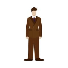 Fashioned retro gentleman. English dandy. British style. Flat isolated