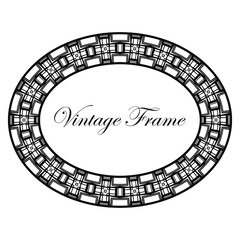 Fototapeta na wymiar Oval ornamental art deco frame