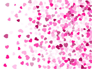 Hearts confetti flying vector background graphic design.