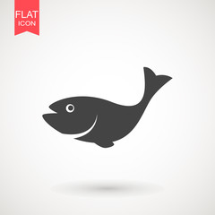 Fish icon. Fish logo template. Creative vector symbol of fishing club or online shop