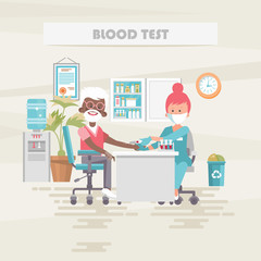 Blood test. Medical vector concept. Healthcare and treatment illustration.