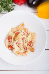 Classic caesar salad served for lunch