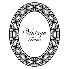 Oval ornamental art deco frame