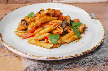 Italian Pasta with shrimp in tomato sauce