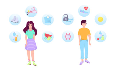 Healthy lifestyle infographic. Sport and fitness, healthy