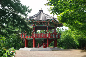 Octagonal Pavilion in Busan, Korea. The name is "Haewoljeong Pavilion"