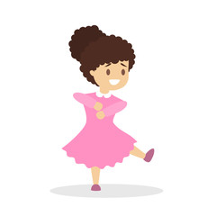 Girl dance. Kid dancing in various style. Childish