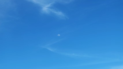 Blue sky and sea with cloud.