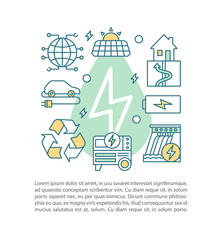 Eco energy concept linear illustration
