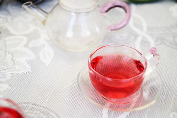 Beverage of red color