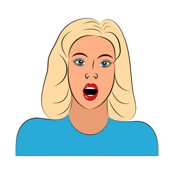 recommend clip art: Portrait of a beautiful blonde with blue eyes