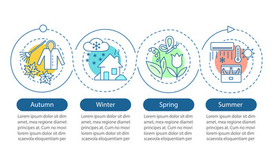 Four seasons vector infographic template