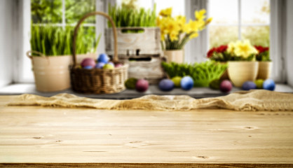 Desk of free space and easter time 