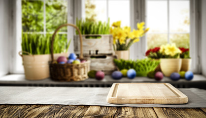 Desk of free space and easter time 