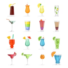 Foto op Plexiglas Cocktail set. Collection of alcohol drink in glass. © inspiring.team