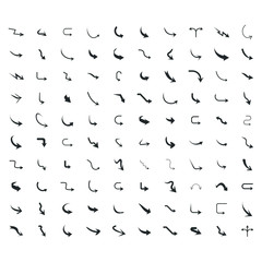 Vector illustration of curved arrow icons. curved arrow icons set. curve icons