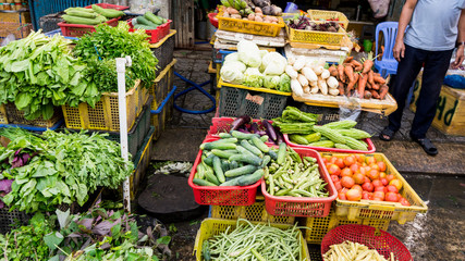 Vegetables on the market in Vietnam ,Phu Quoc island