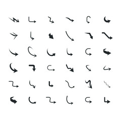 Vector illustration of curved arrow icons. curved arrow icons set. curve icons
