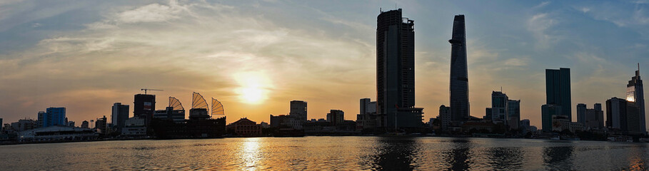 Fototapeta premium Cityscape of Hochiminh City by night