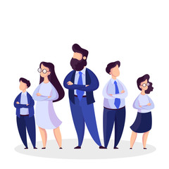 Business team standing in the suit. Group