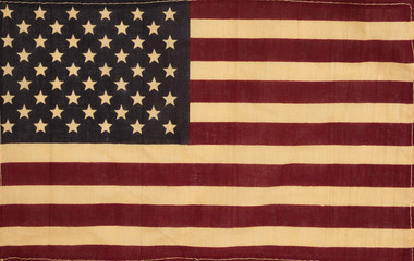 Red, white and blue retro American flag