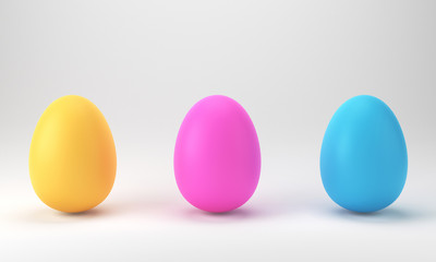 Easter eggs on white background. Isolated template. Design elements.