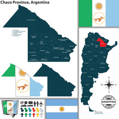 Map of Chaco Province, Argentina