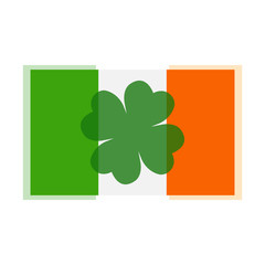 Clover leaf on flag element background for happy St. Patricks Day - Vector