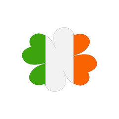 Clover leaf on flag element background for happy St. Patricks Day - Vector