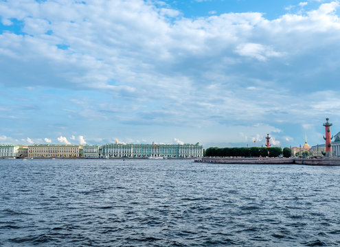 Hermitage museum and Neva river in Russia