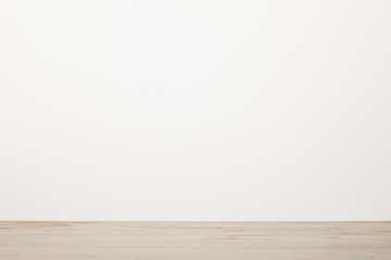 wooden surface near white background with copy space