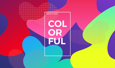 Trendy design template with fluid gradient shapes