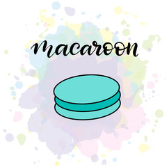 Macaroon vector illustration with lettering
