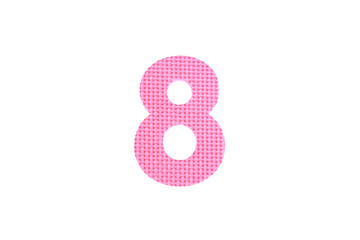 Image of number eight, isolated on the white background