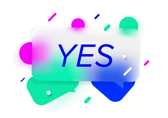 Yes in design banner. vector template for web, print, presentation