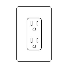 Electrical socket Type B. Power plug and Canada flag vector illustration.