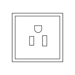 Plug socket. Thin line icon