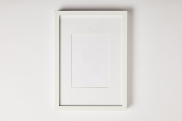 white decorative frame on white background