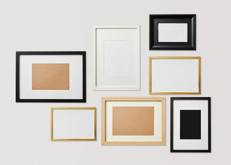 blank decorative square frames on white background