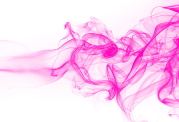 Beautiful pink smoke abstract on white background