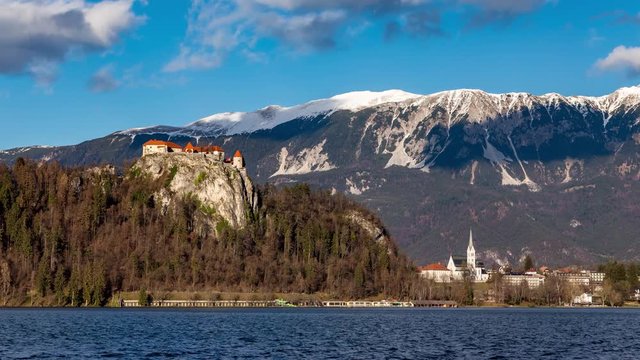 4K Timelapse Lake Bled Castle, Slovenia 4