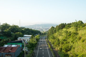 Fototapeta premium 山の道路風景