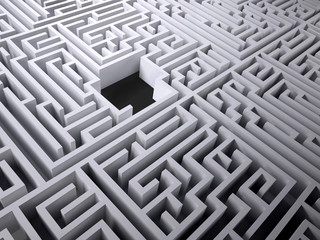 labyrinth maze with black hole inside