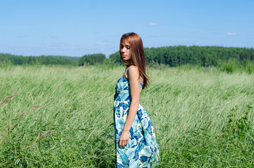 young woman in wheat field