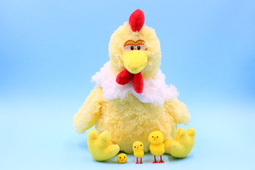 Easter Composition with Funny Chicks
