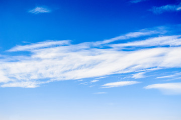 blue sky with white horizontal cloud