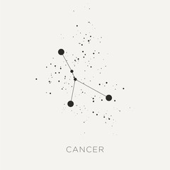 Star constellation zodiac cancer black white vector
