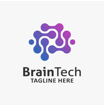 Brain tech logo design